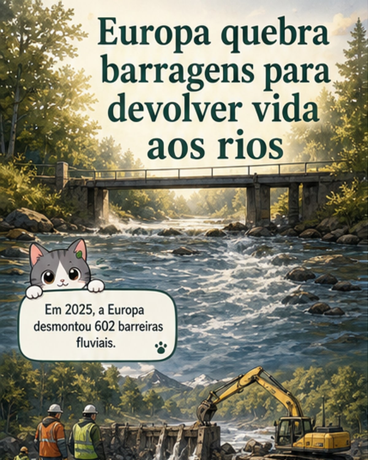 602 barragens demolidas na Europa em 2025
