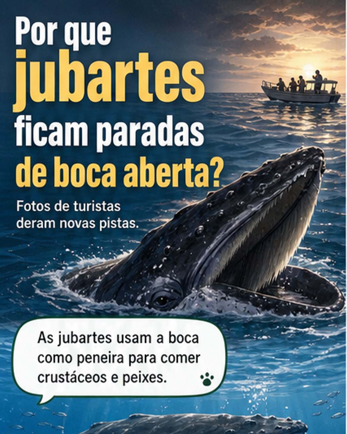 Por que baleias ficam com a boca aberta?