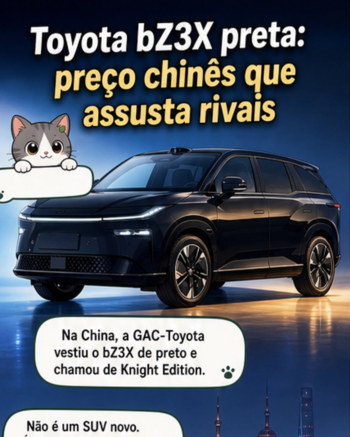 Toyota lança SUV elétrico premium por preço baixo