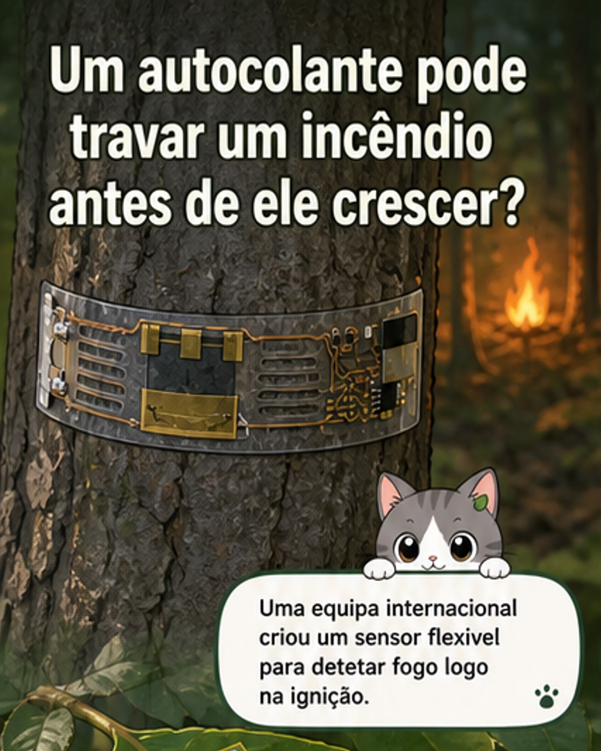 Autocolante deteta fogo antes de se alastrar