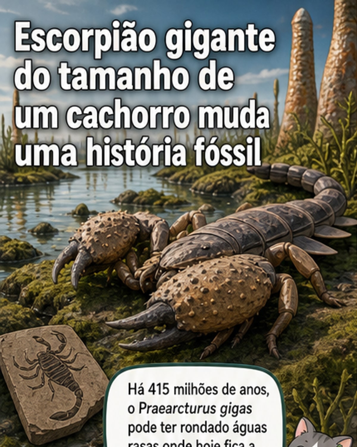 Escorpião do tamanho de um cachorro viveu há 415 mi de anos