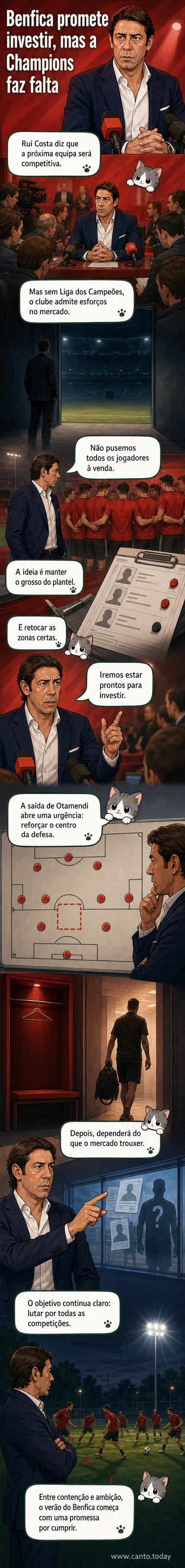 Presidente do Benfica, Rui Costa, em conferência de imprensa falando sobre planos de reforço para a próxima temporada.