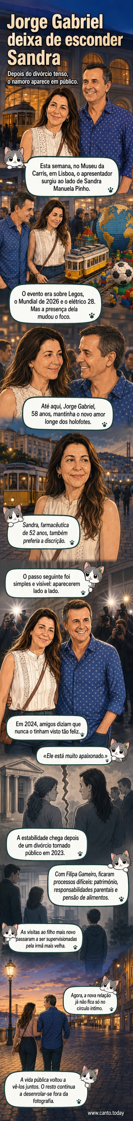 Jorge Gabriel e Sandra Manuela Pinho lado a lado num evento de Lego em Lisboa, sorrindo e em clima descontraído.