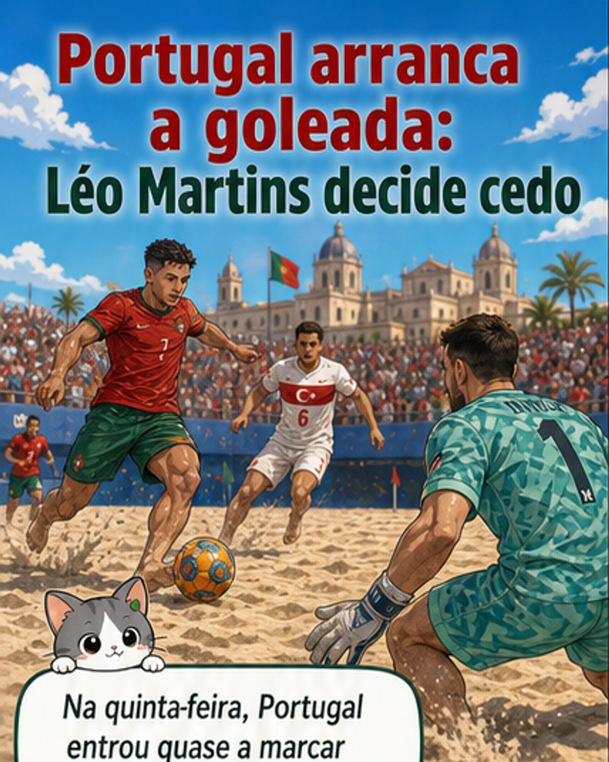 Portugal goleia Turquia no futebol de praia