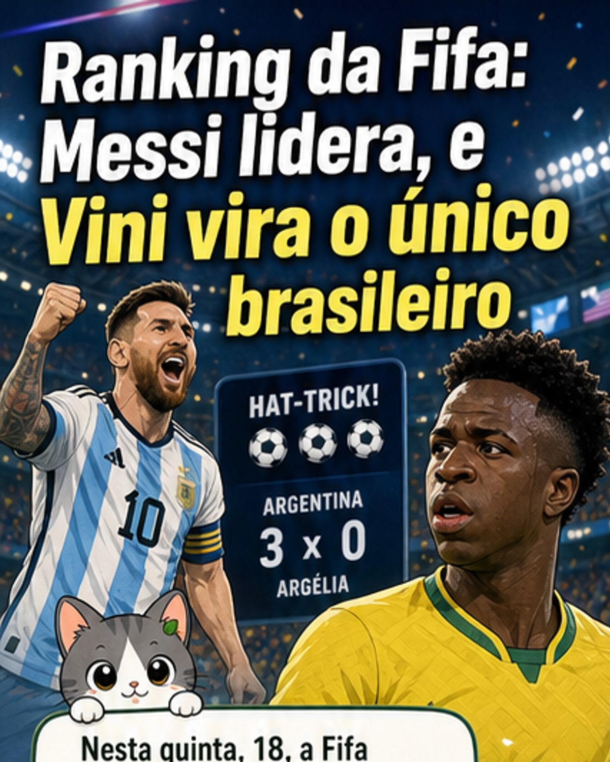 Messi lidera ranking da FIFA após hat-trick