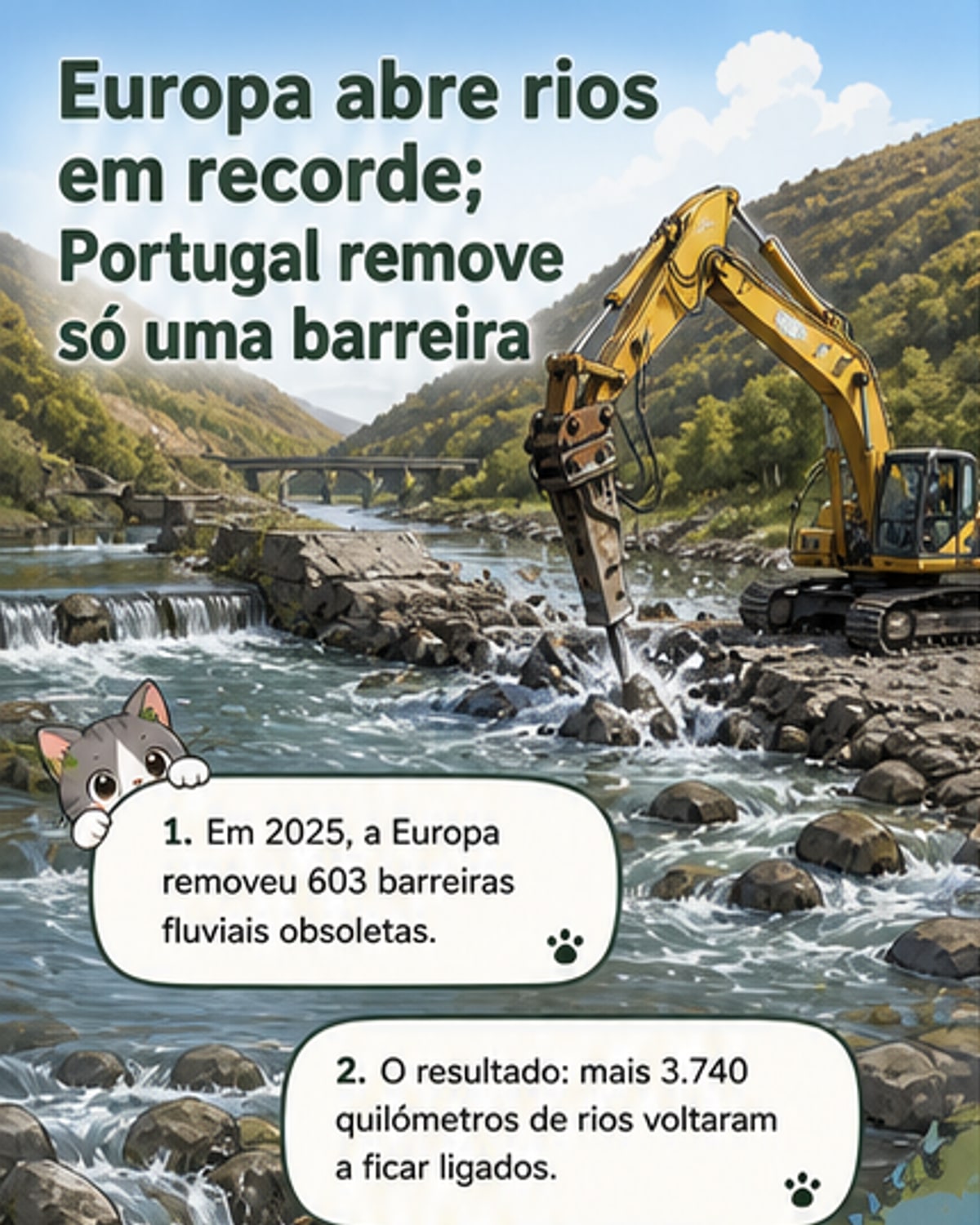 Portugal removeu apenas uma barreira fluvial em 2025