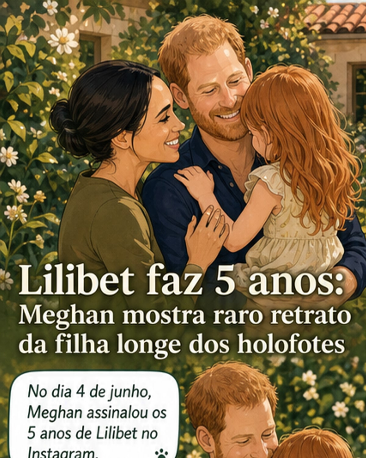 Lilibet faz cinco anos com fotos em família