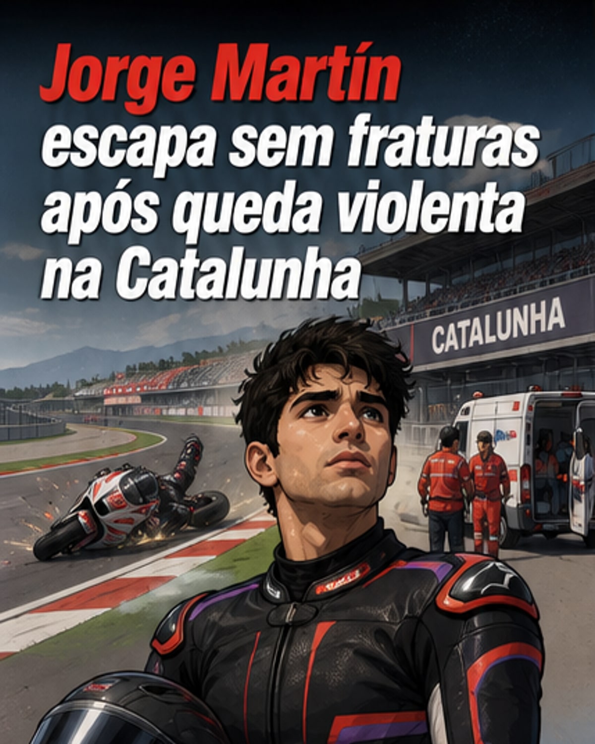 Jorge Martín evita fraturas após queda violenta