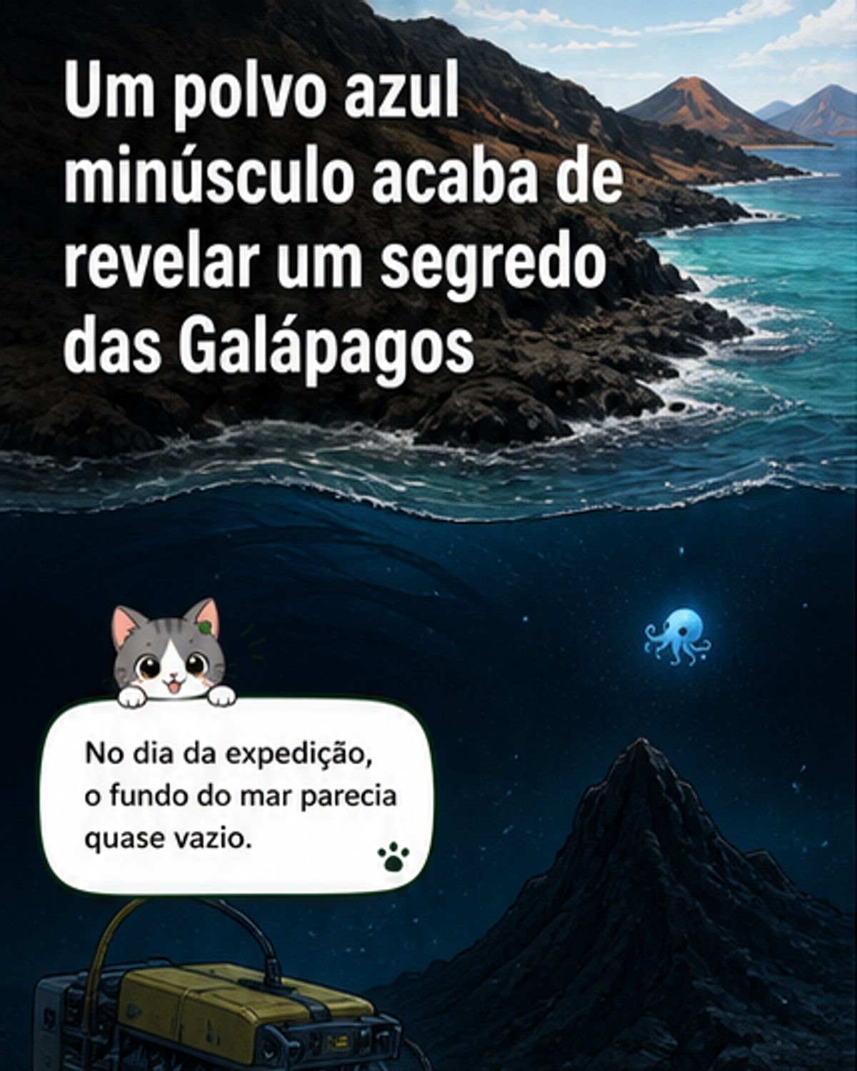 Polvo azul do tamanho de uma bola de golfe descoberto nas Galápagos