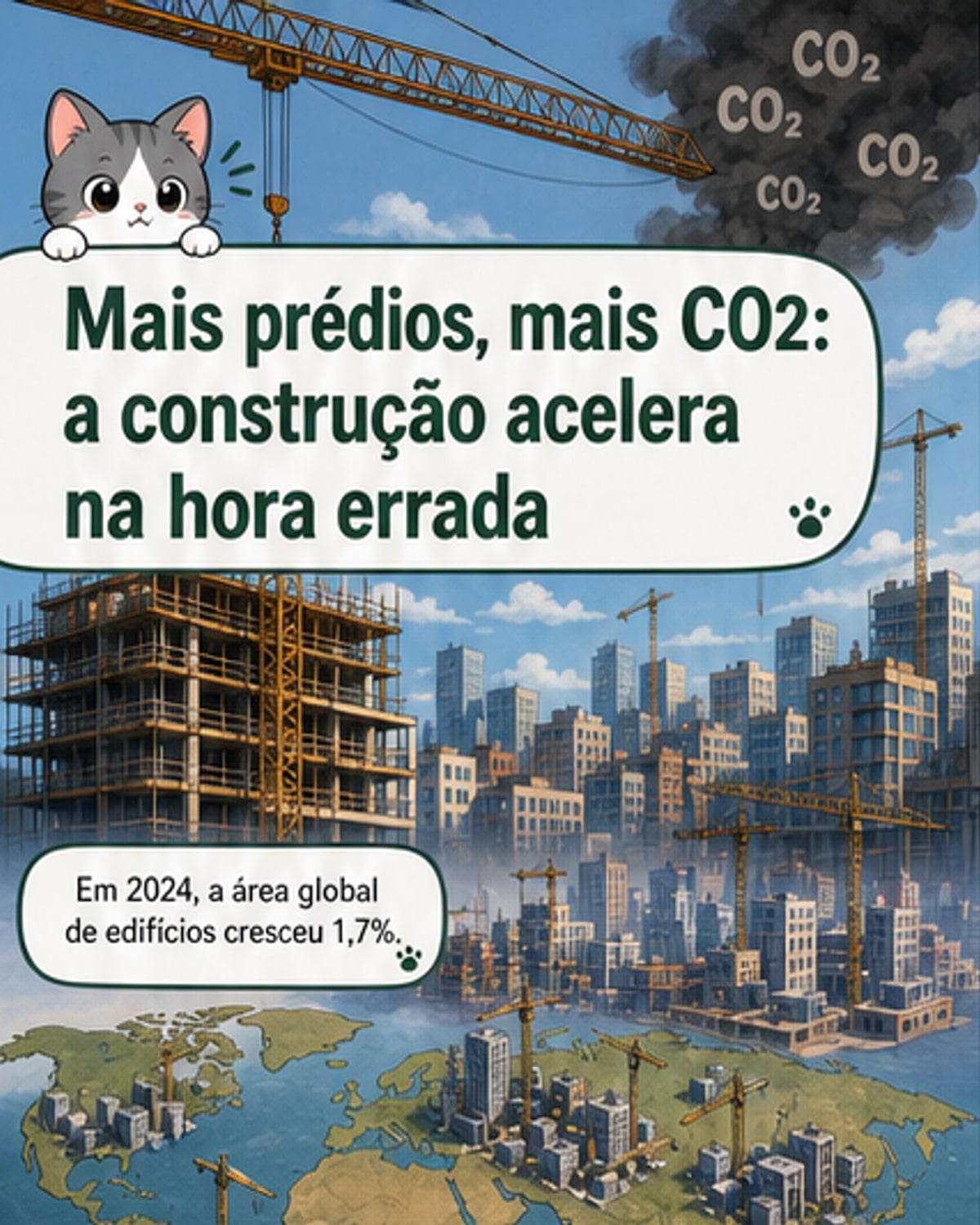 Área construída da Terra cresceu 1,7% em um ano