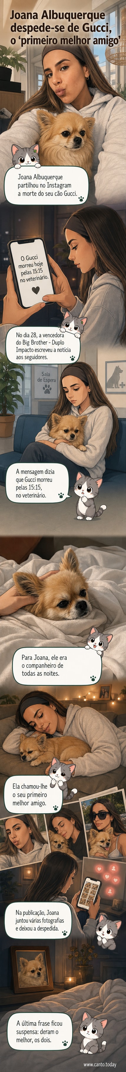 Joana Albuquerque abraça seu cão Gucci em uma foto compartilhada nas redes sociais, com expressão de carinho.