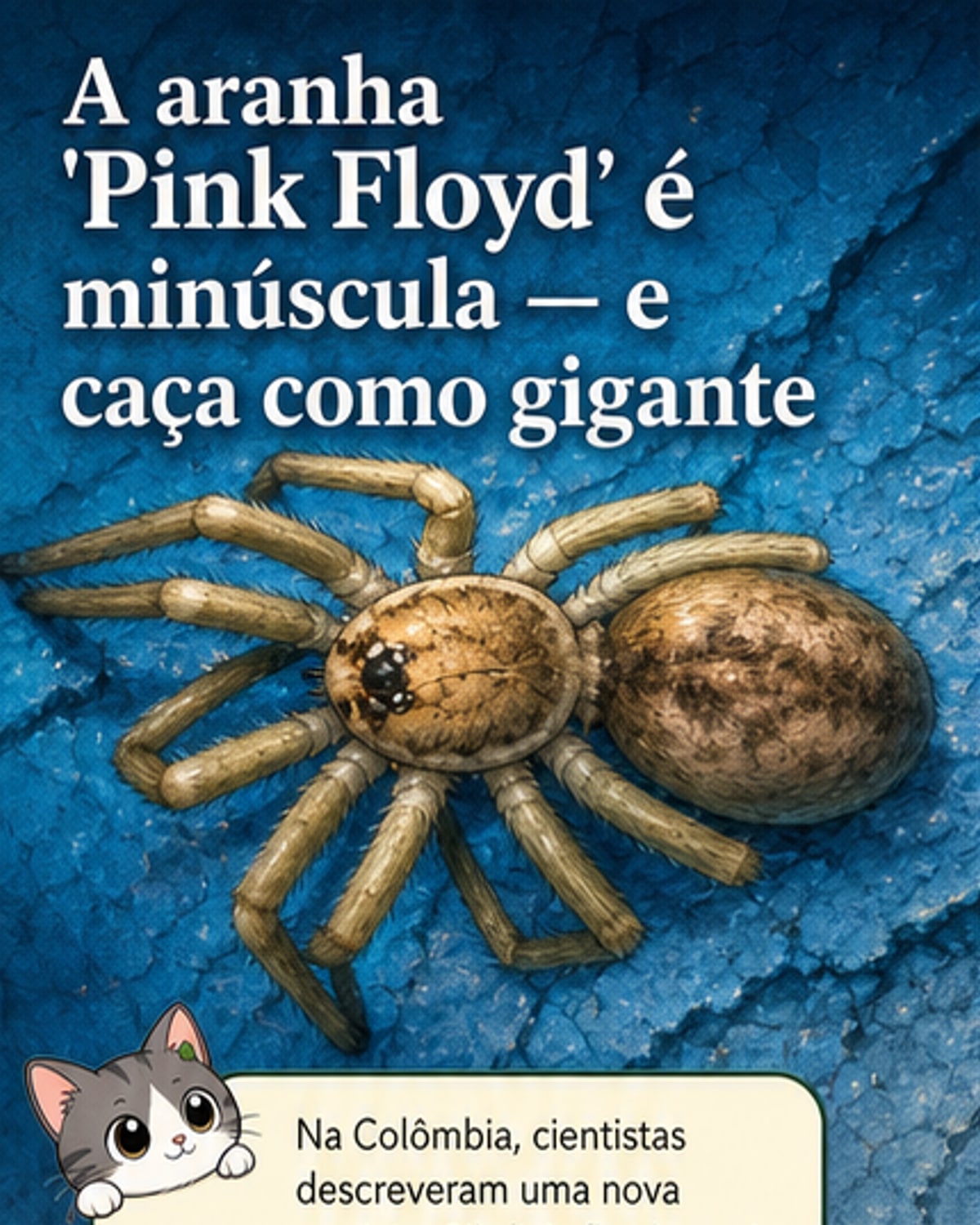 Aranha 'Pink Floyd' caça presas 6x maiores