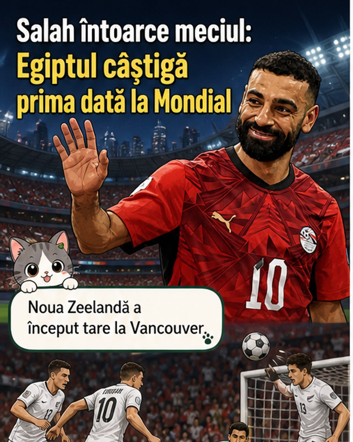 Egiptul a câștigat prima sa victorie la CM