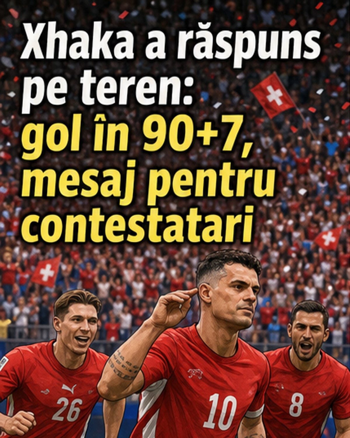 Xhaka a marcat în minutul 90+7 și a transmis un mesaj