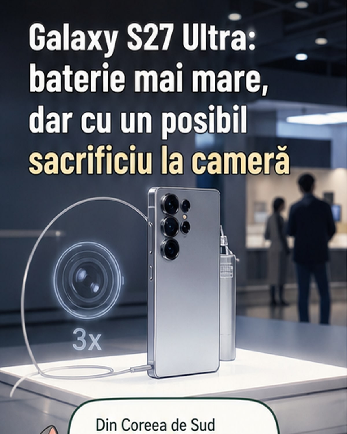 Galaxy S27 Ultra ar renunța la un senzor pentru o baterie mai mare