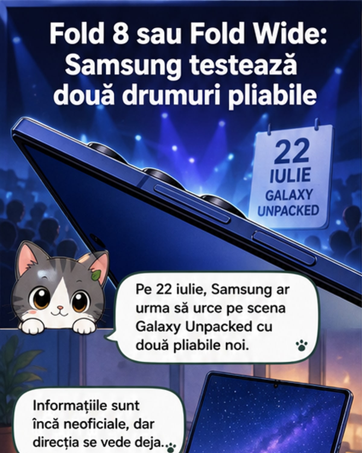 Samsung pregătește Fold 8 și Fold Wide