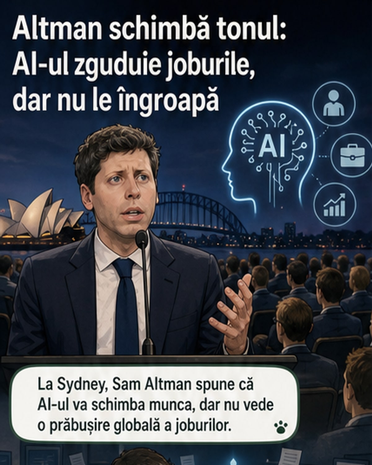 Sam Altman: AI-ul nu va distruge locurile de muncă