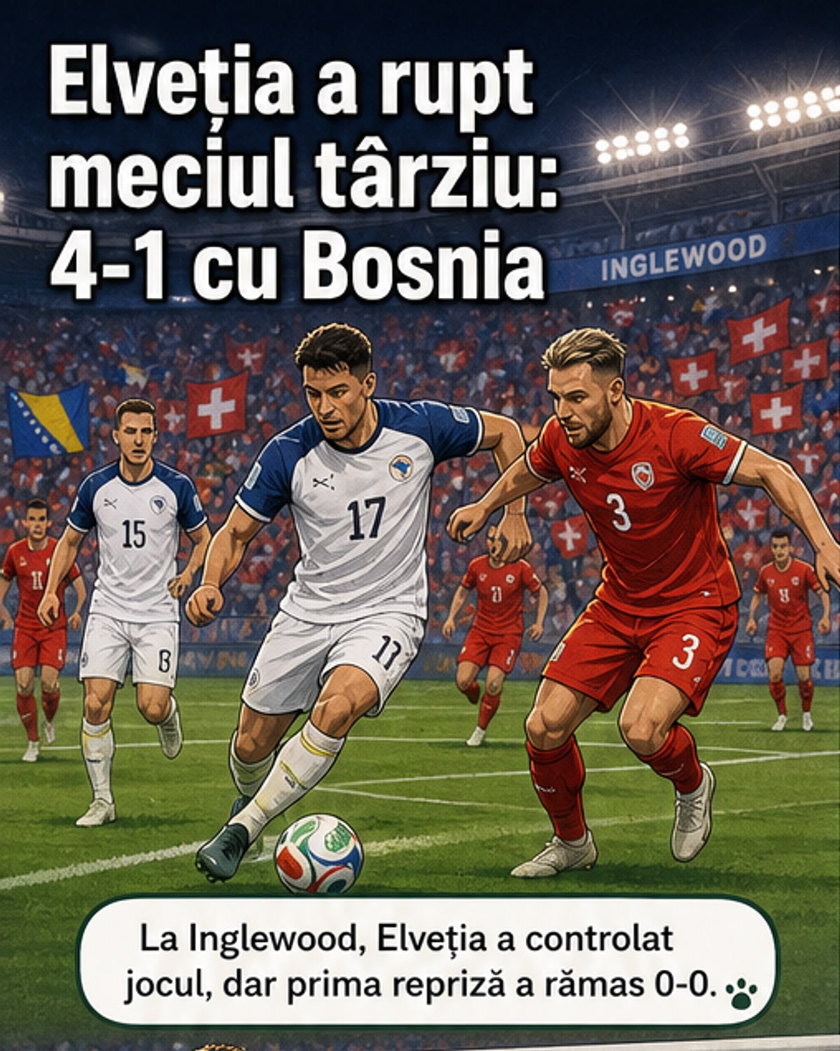 Elveția trece în față în grupa B