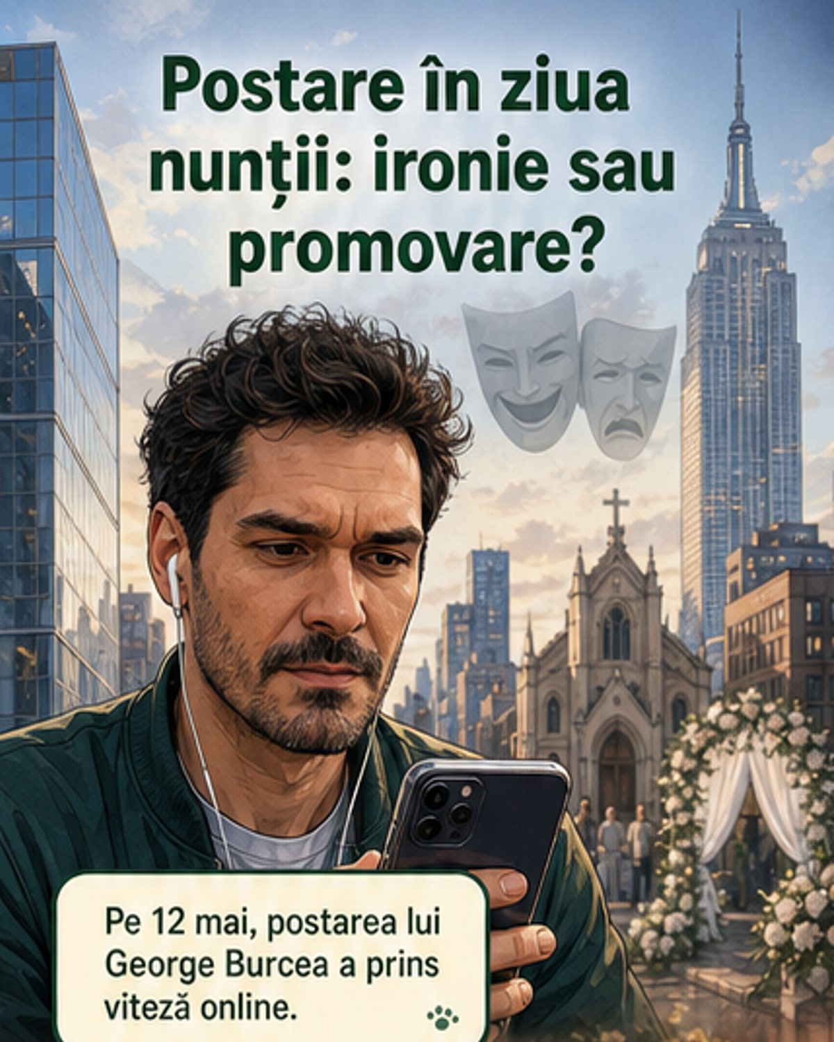 Mesajul lui Burcea în ziua nunții Andreei