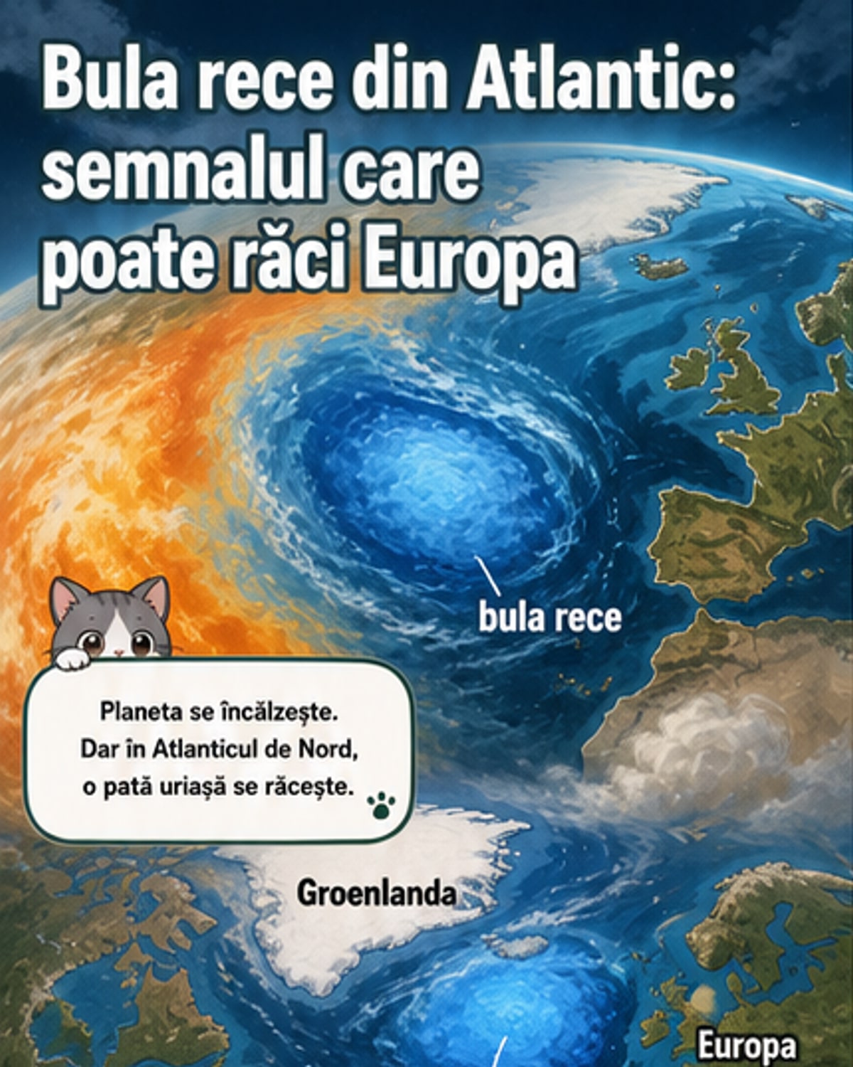 „Bula rece” din Atlantic care amenință clima Europei