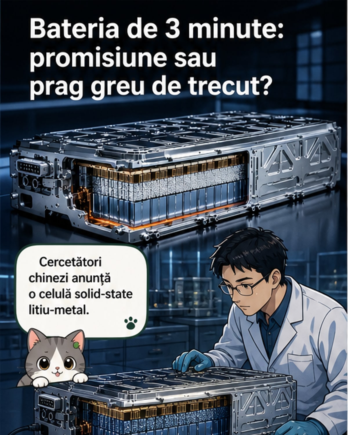 Baterie care se încarcă în 3 minute