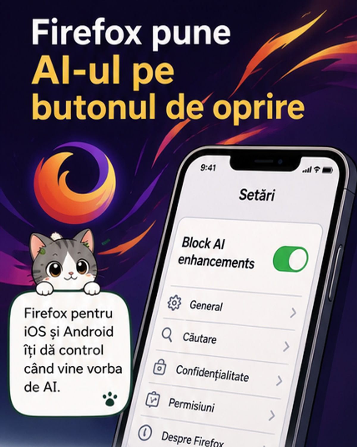 Firefox oferă control real asupra AI