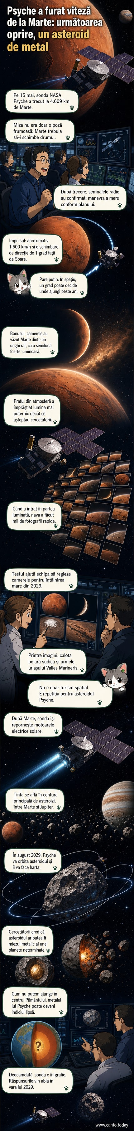 Imagine de înaltă rezoluție cu Marte, văzută aproape din profil, de la sud spre nord, cu calota polară sudică și Valles Marineris vizibile.