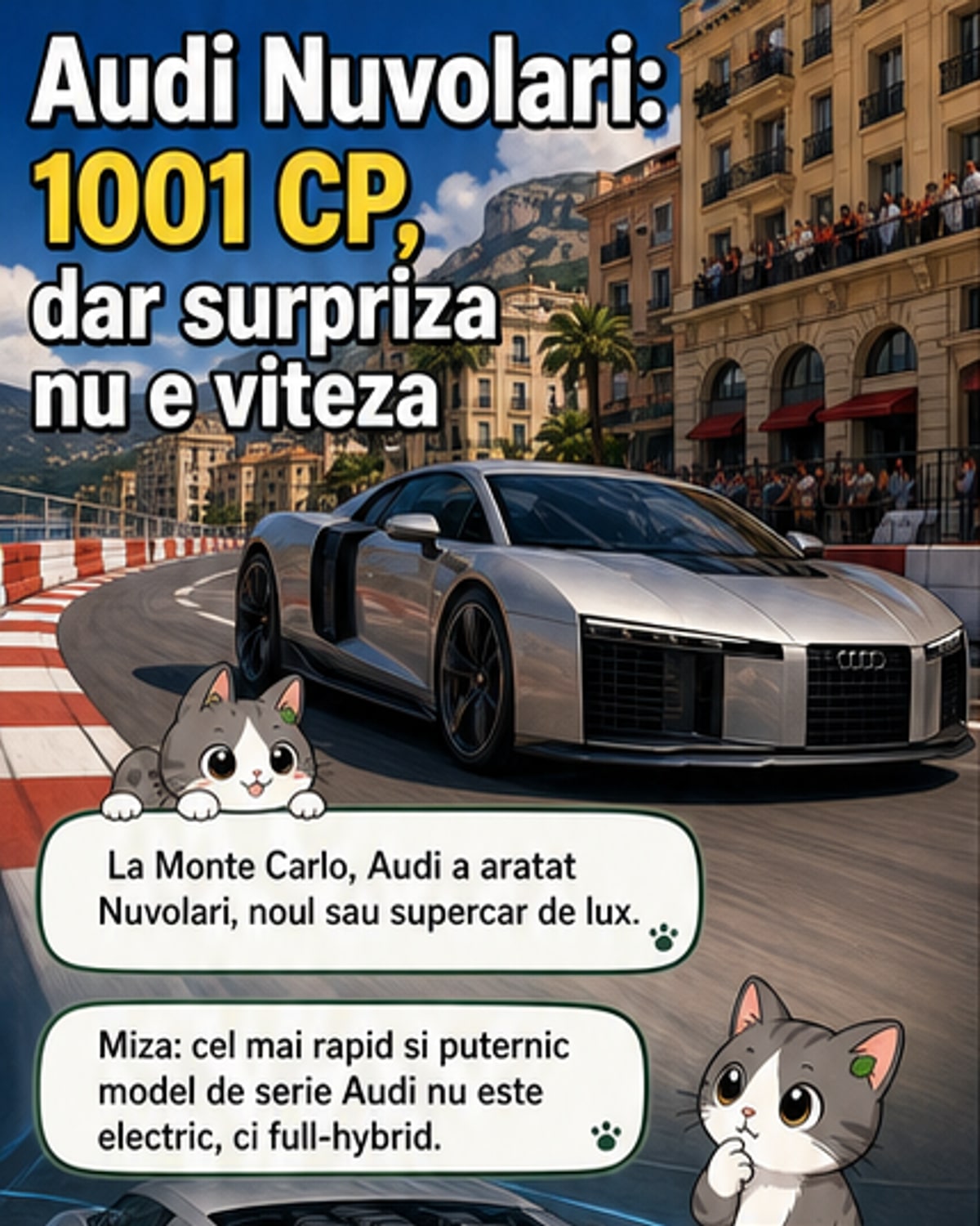 Audi lansează Nuvolari, supercarul hibrid de 1001 CP