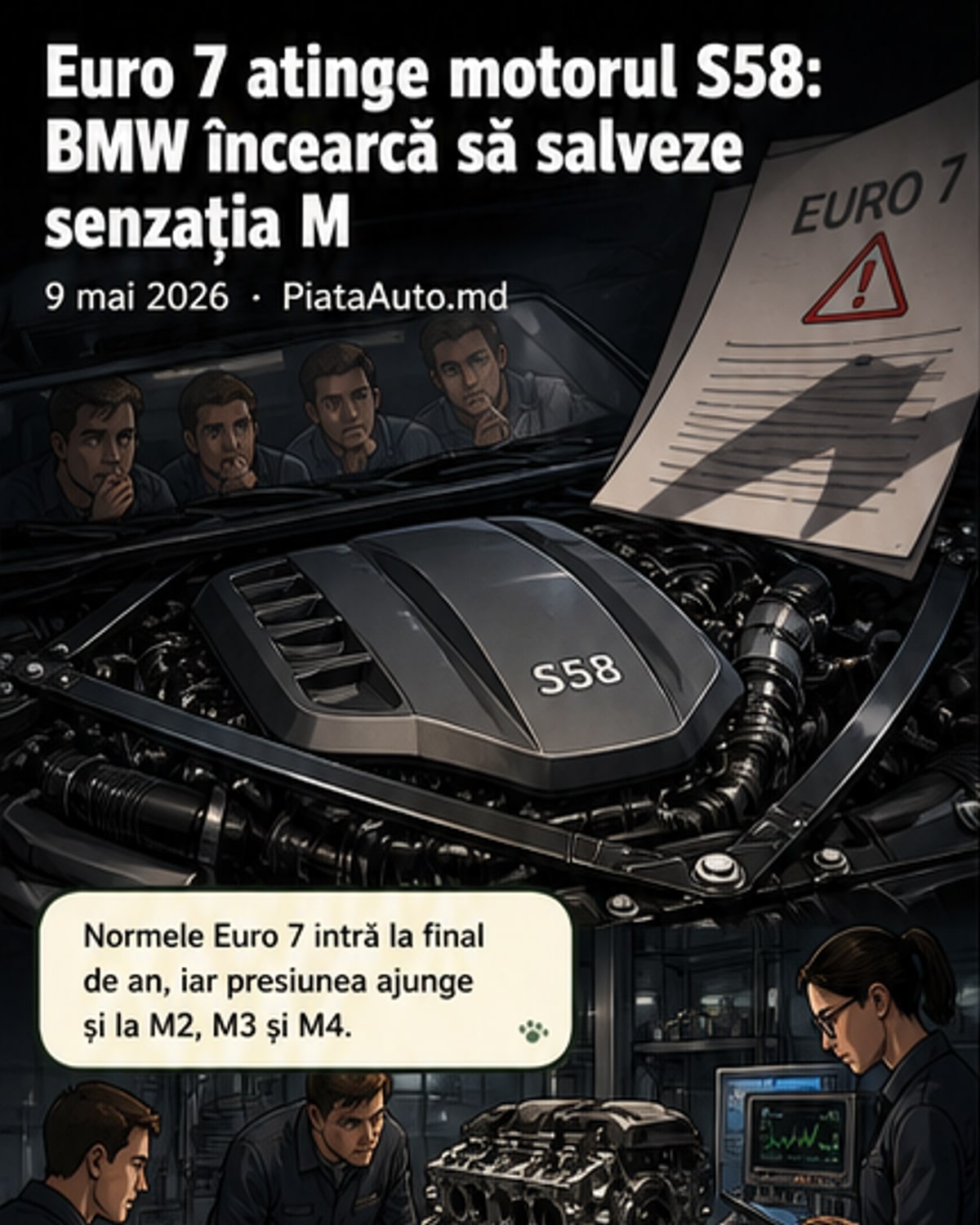 BMW adaptează motorul S58 pentru Euro 7