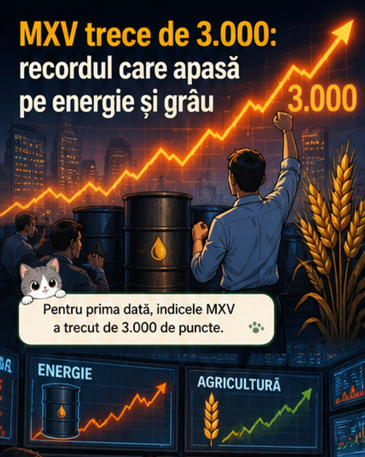 Indicele MXV a depășit 3.000 de puncte