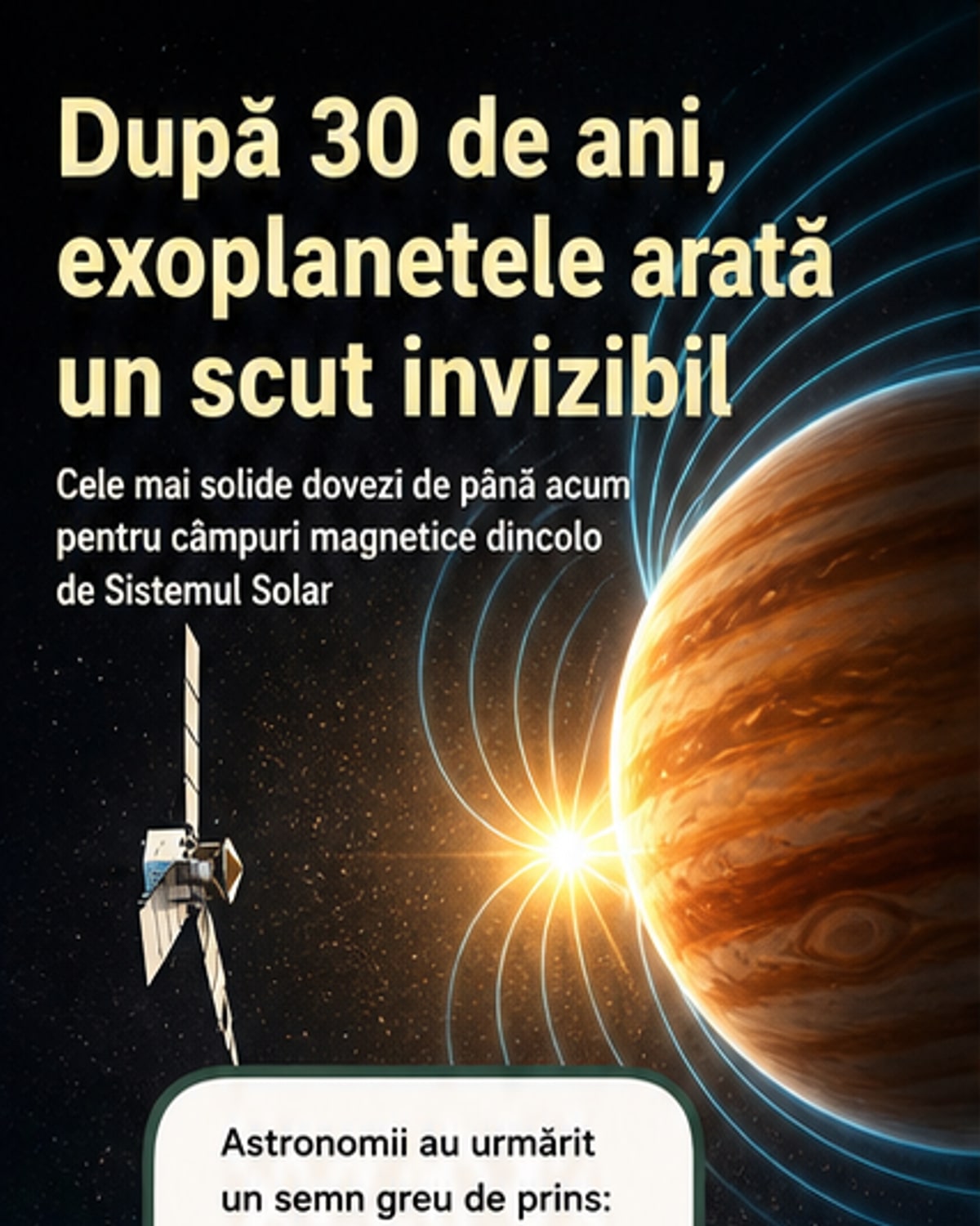 Primele dovezi clare de câmp magnetic la exoplanete