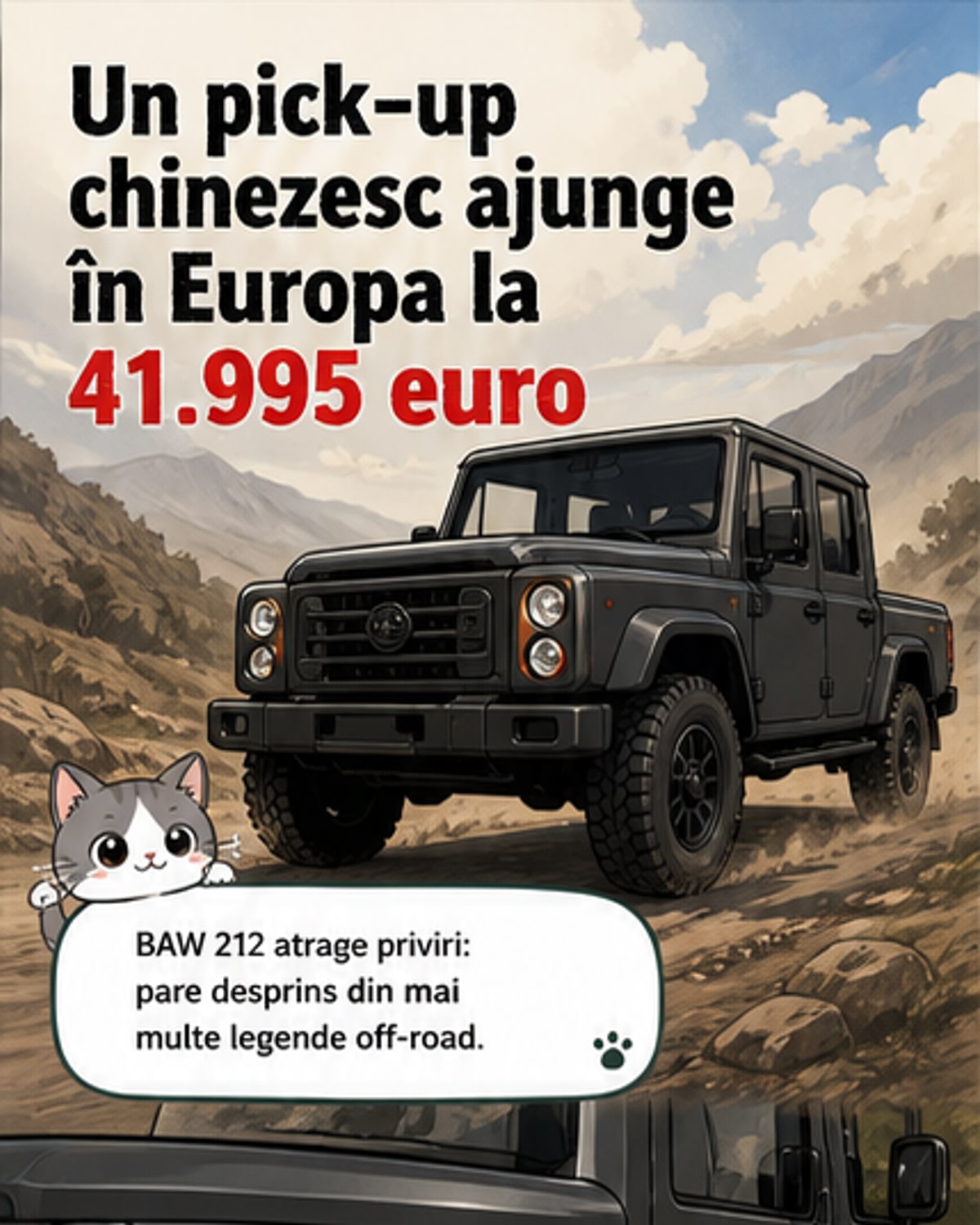 Un pickup chinezesc imită un Defender și un Wrangler