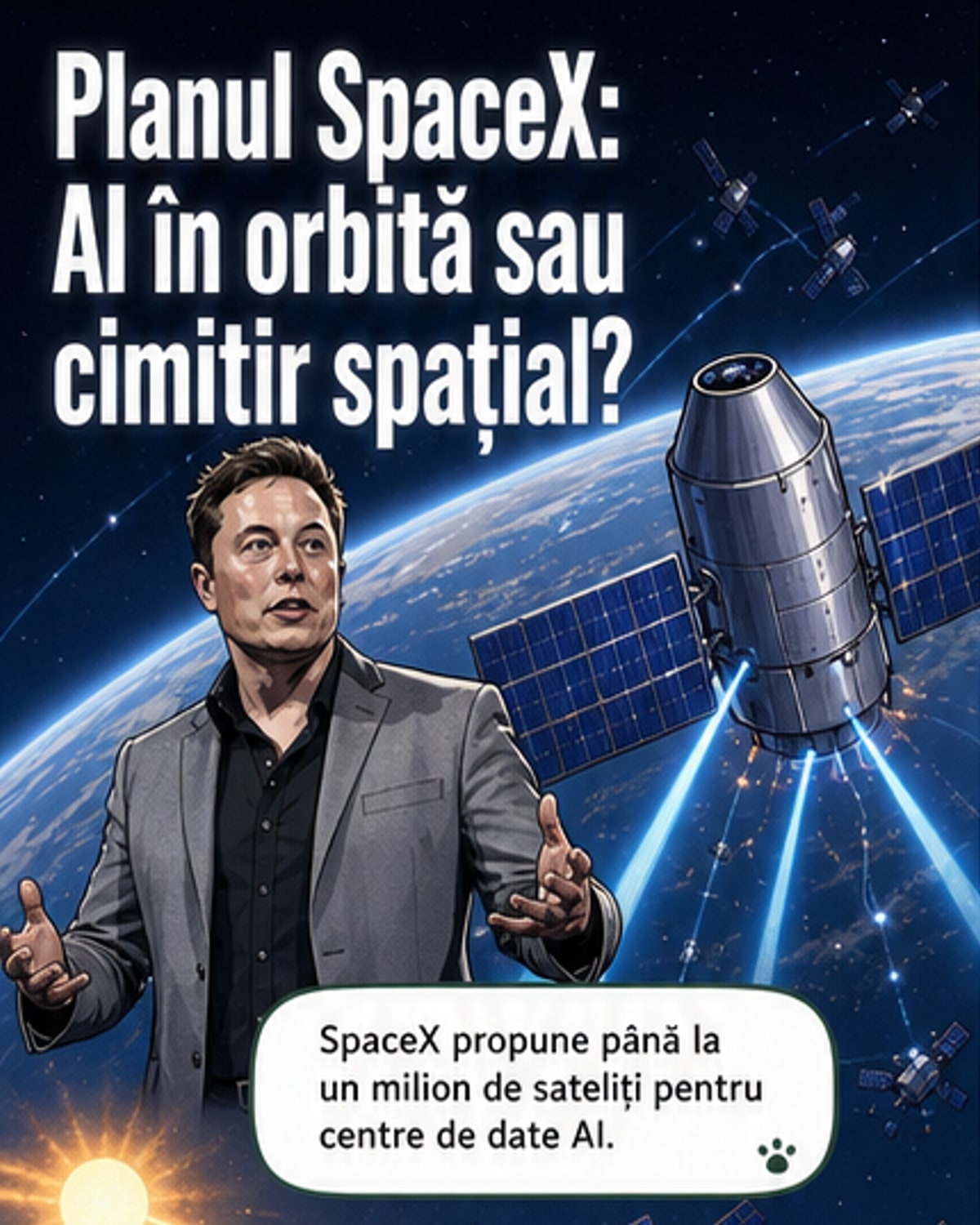 Un milion de sateliți AI în spațiu