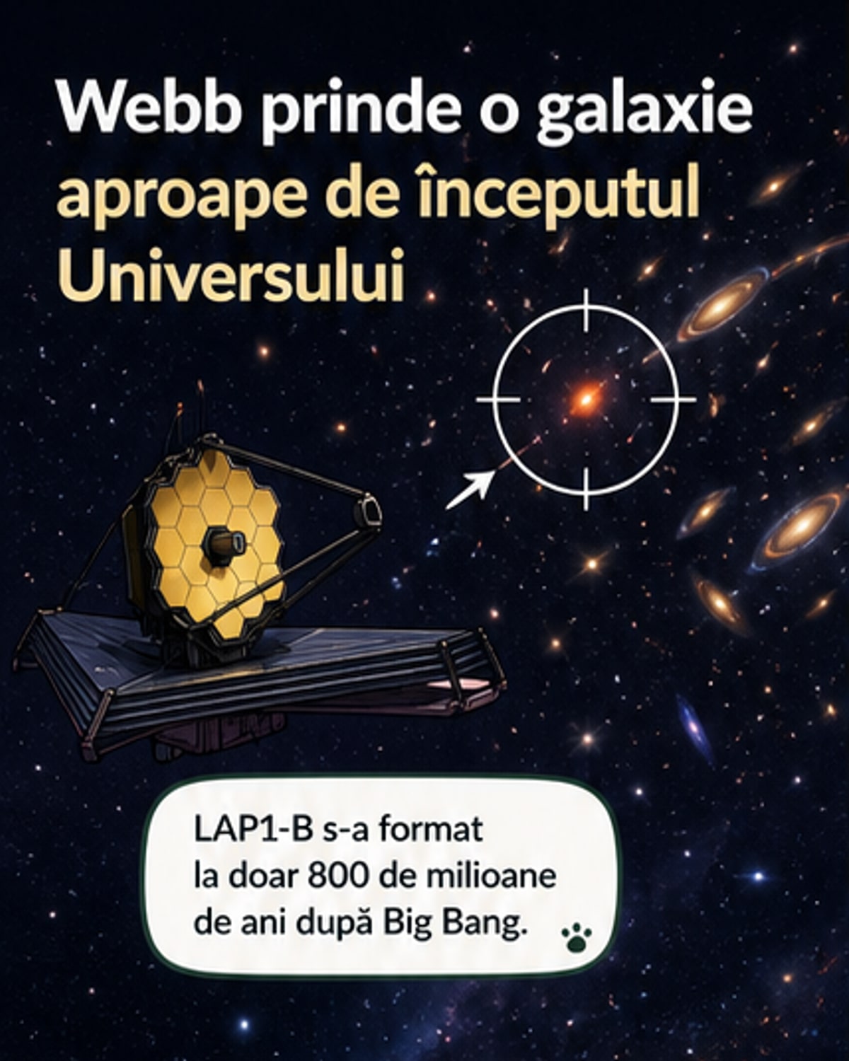 Una dintre primele galaxii din Univers