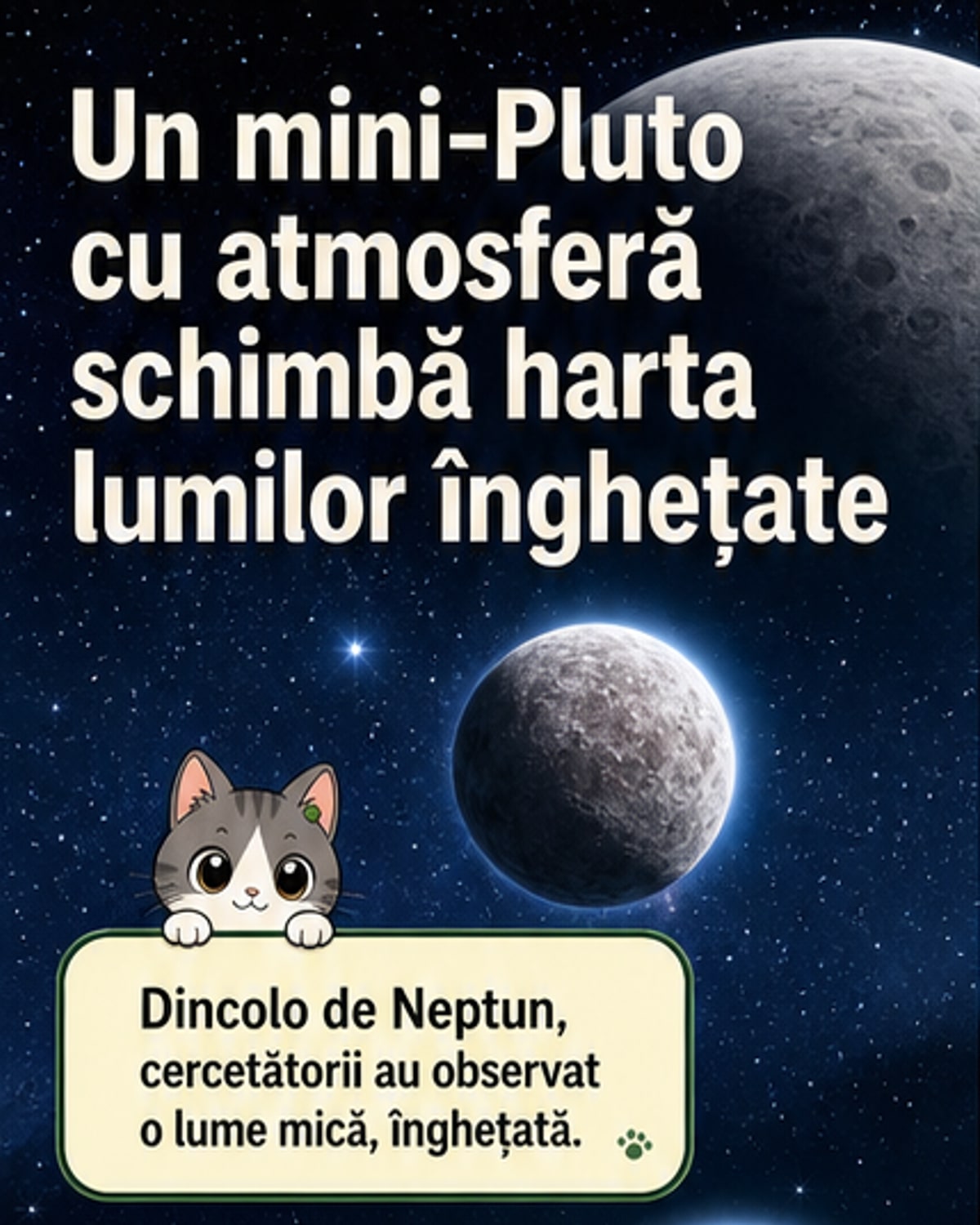 Descoperit un „mini-Pluto” cu atmosferă