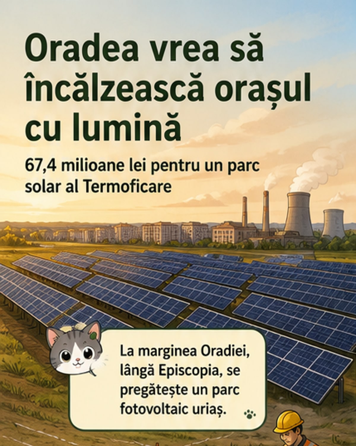 Căldură din lumină: Oradea pornește un parc solar pentru termoficare