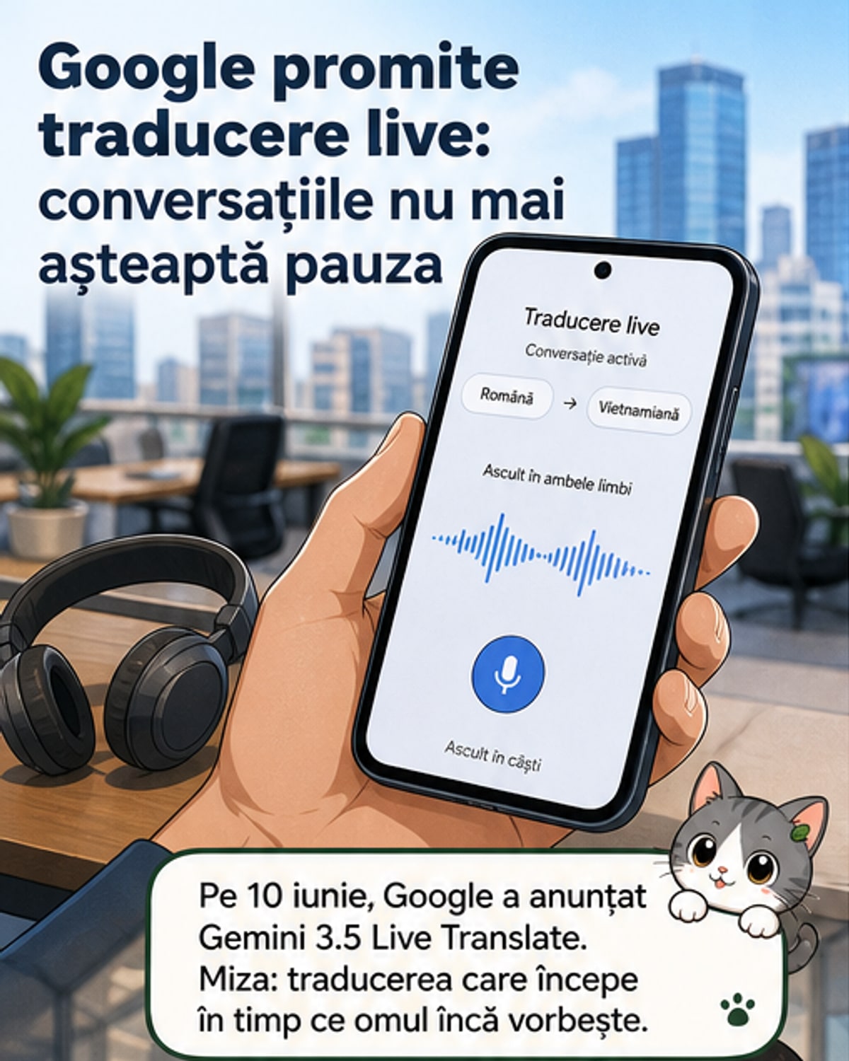 Google lansează traducere în timp real