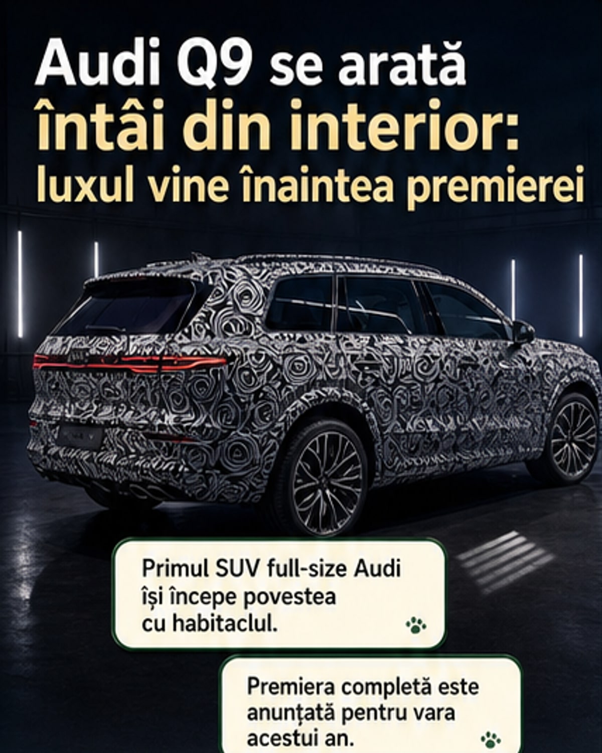 Audi Q9 dezvăluie interiorul de lux