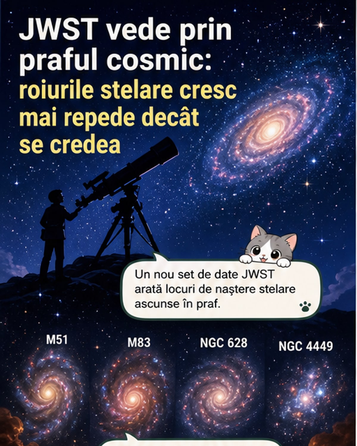 Telescopul James Webb descoperă cum se nasc stelele