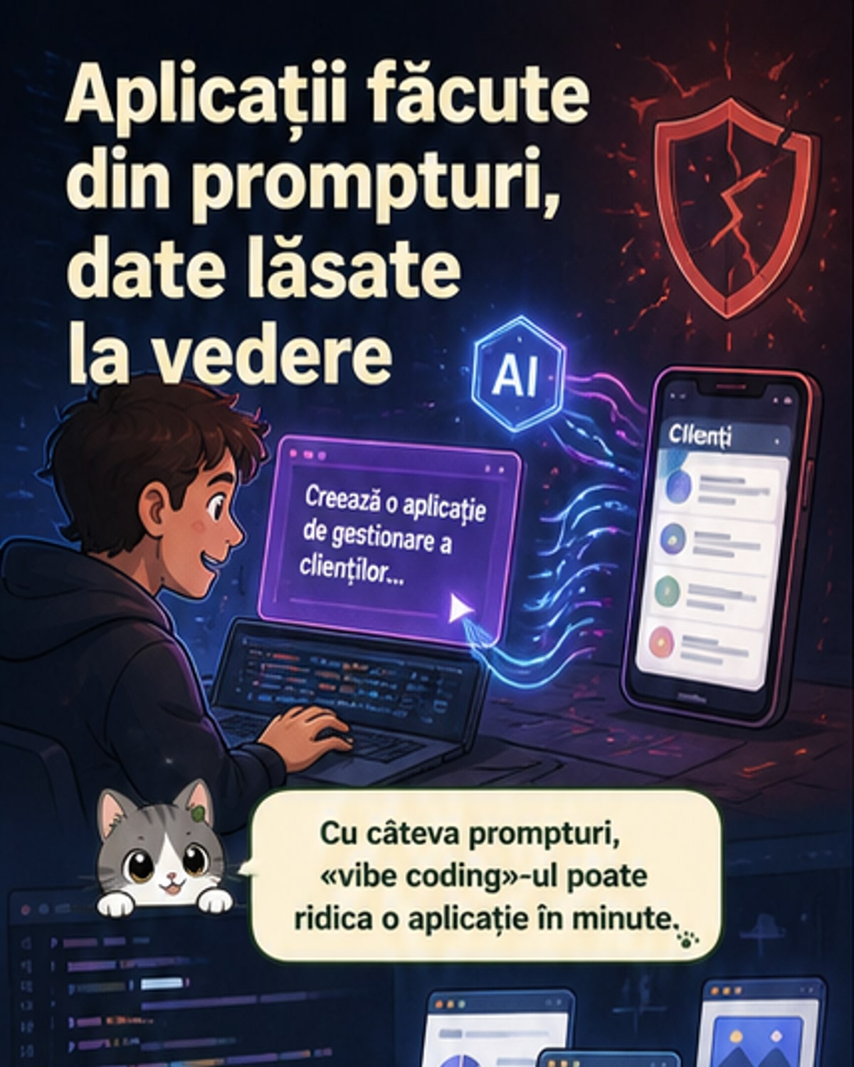 AI creează aplicații în minute, dar cu riscuri mari