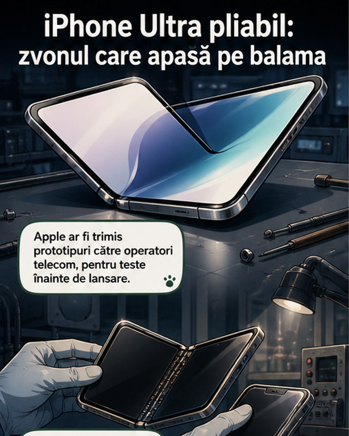 iPhone-ul pliabil cu balama din metal lichid