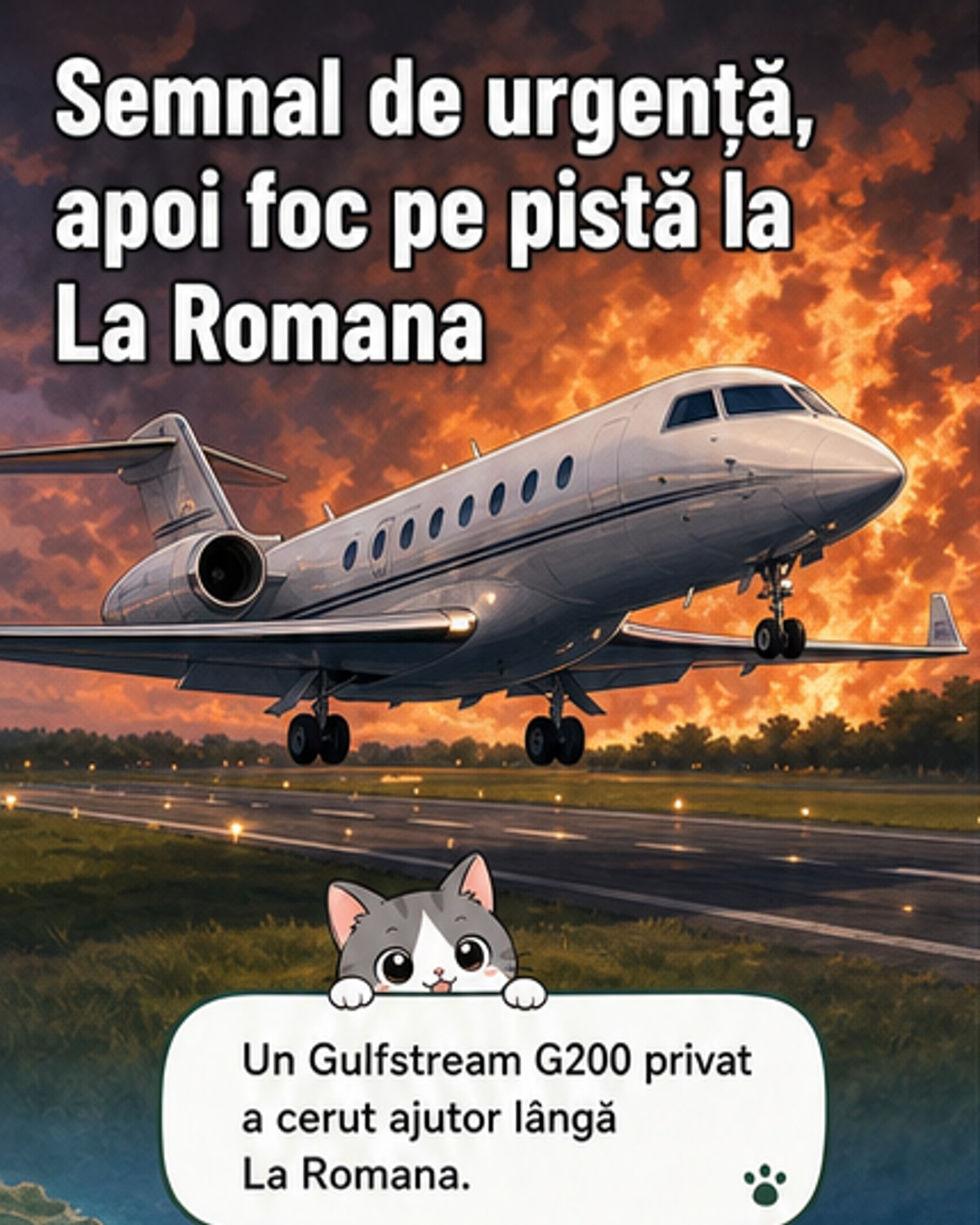 Avion privat s-a transformat în minge de foc