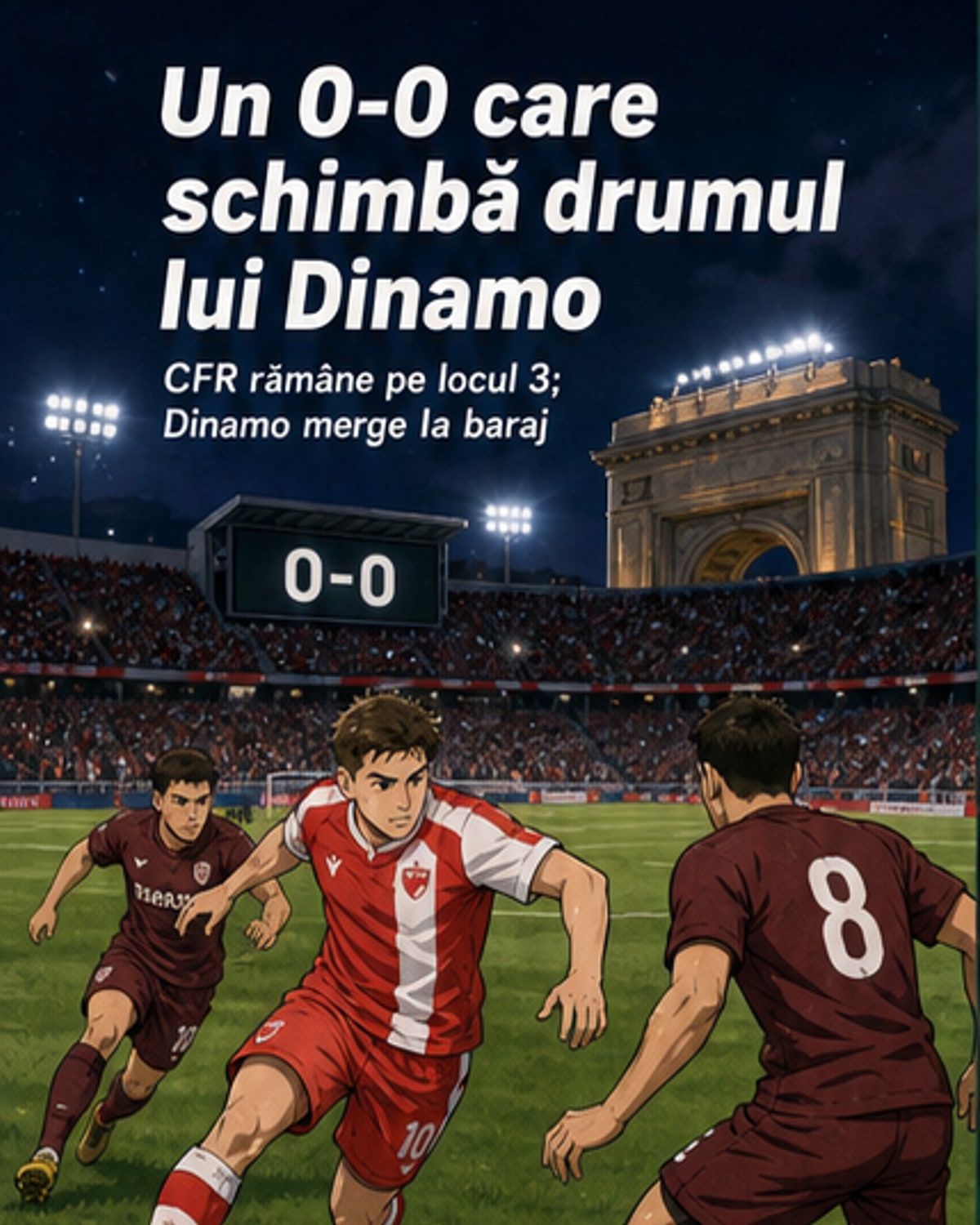 Dinamo – CFR Cluj: 0-0 și totul clar
