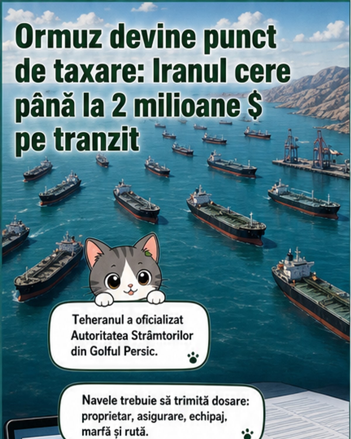 Iranul taxează trecerea prin Ormuz