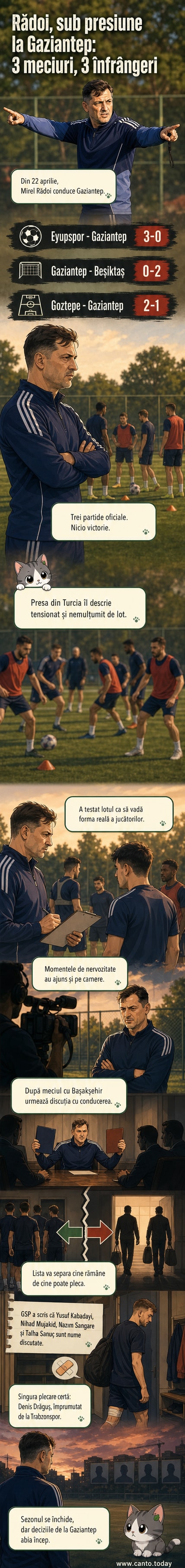 Mirel Rădoi în banca tehnică a Gaziantep, cu expresie tensionată, într-un meci din Superliga Turciei