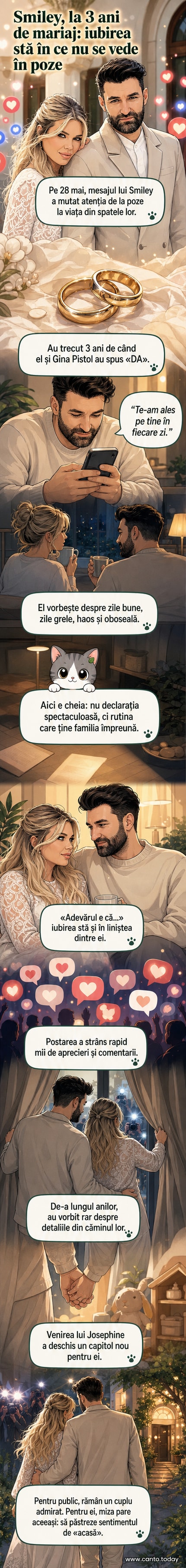 Smiley și Gina Pistol într-o imagine afectuoasă, cu fiica lor Josephine, într-un cadru familial cald.