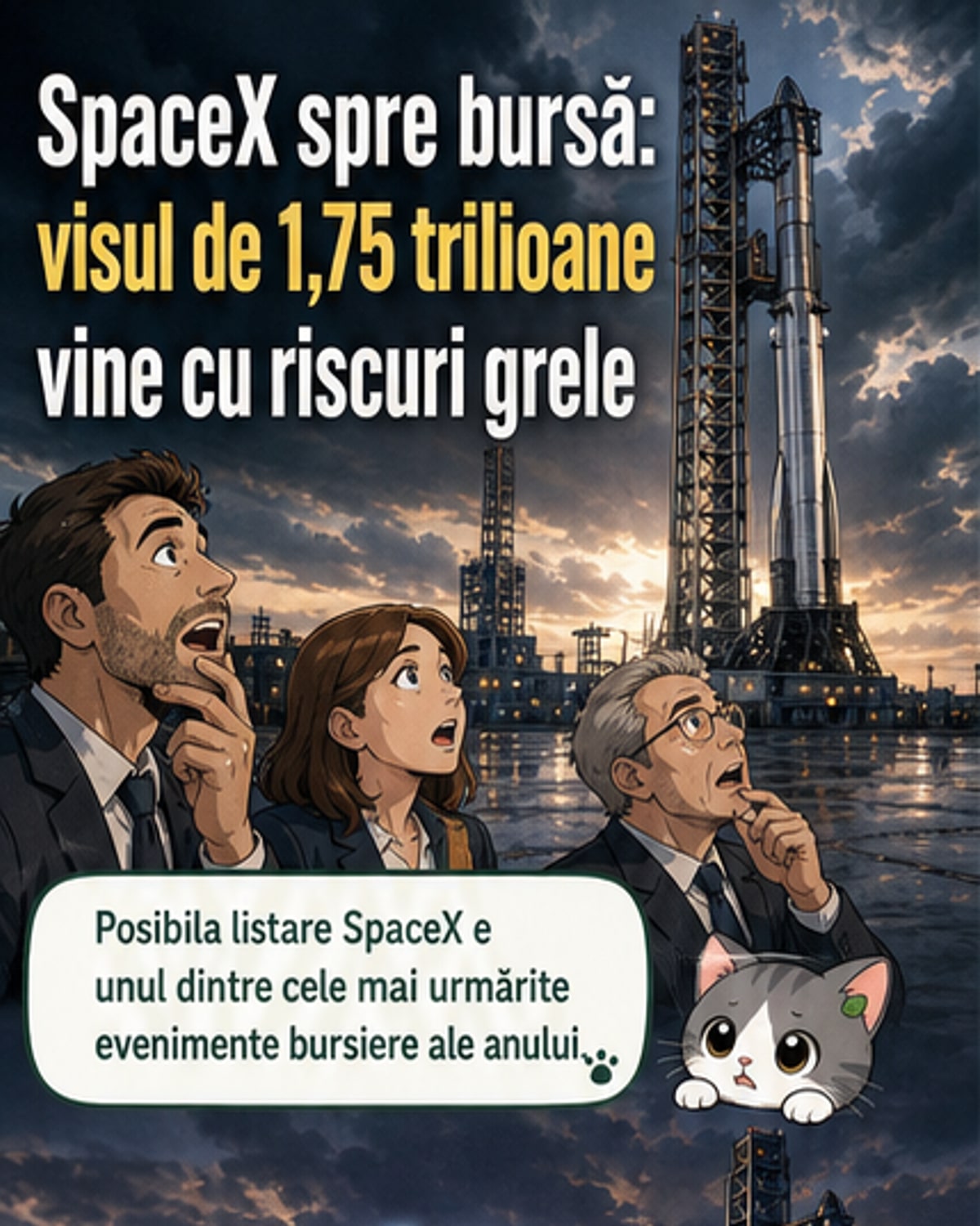Spacex, evaluată la 1,75 trilioane $