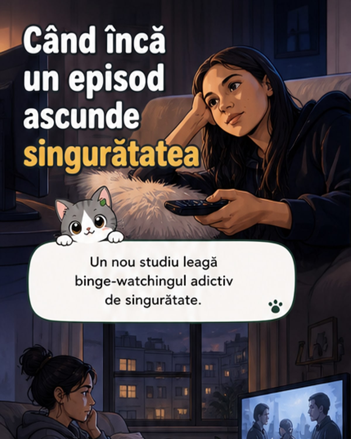 Binge-watchingul, legat de singurătate