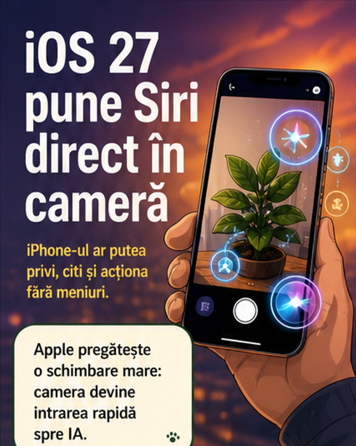 iOS 27 aduce Siri direct în aplicația Cameră