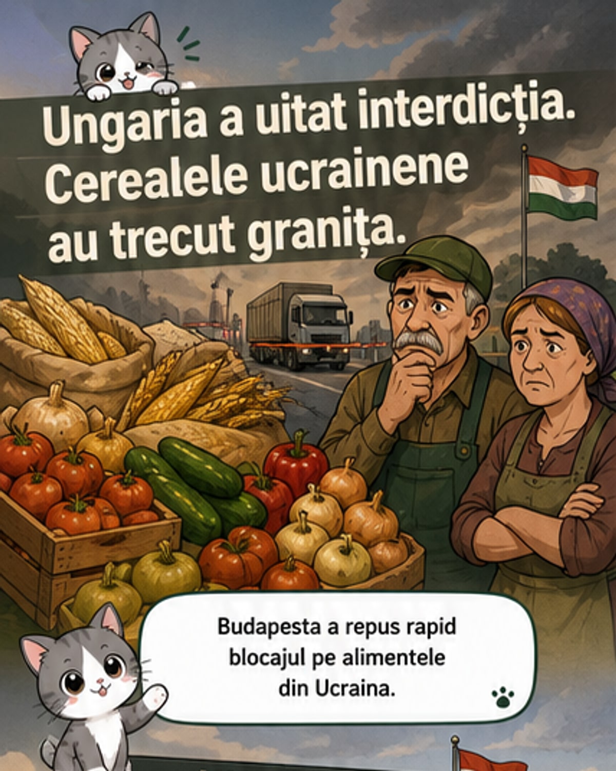Ungaria reinstaurează interdicția asupra alimentelor din Ucraina